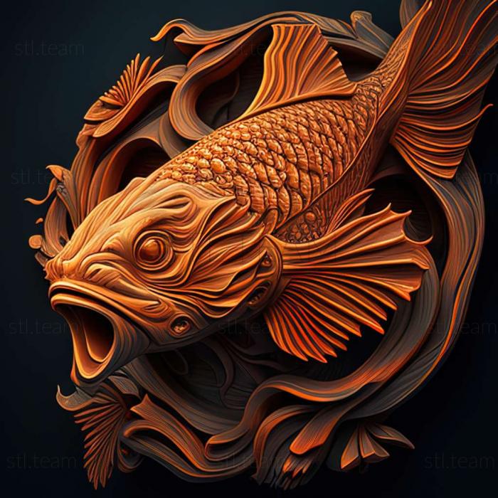 3D model Fire barbus fish (STL)